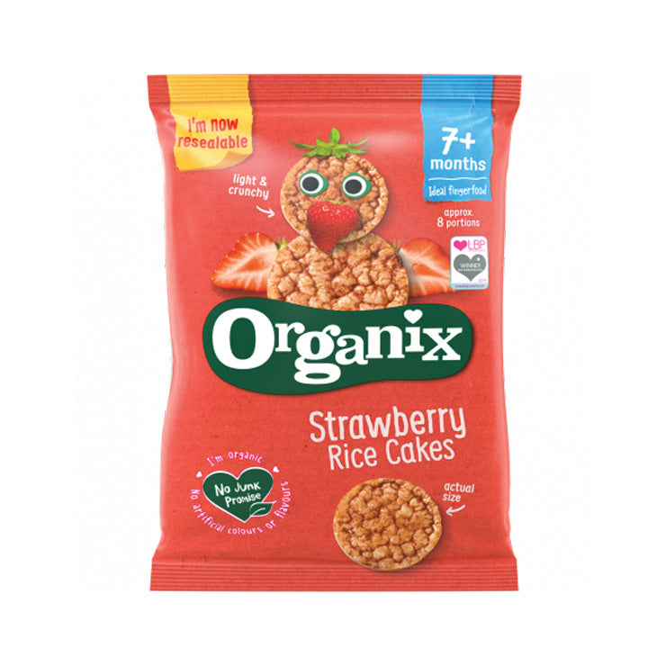 White Organix Rice Cakes Baby Snacks Baby Food, Apple, 50g, Non prescription